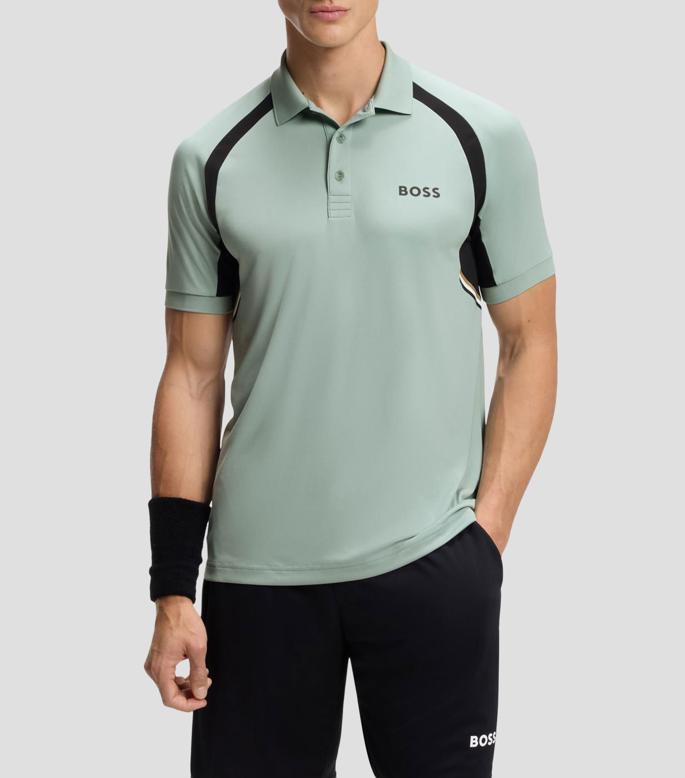 Polo slim de secado rápido en tejido elástico Hombre